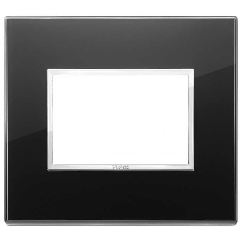 Placca Vimar Eikon Evo Cristallo Nero Diamante 3 moduli 21653.76