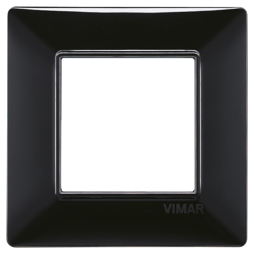 Placca Vimar Plana 2 moduli nero in tecnopolimero 14642.05