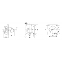 Presa CEE Fissa da Incasso Blu 2P+T 32A 220V Gewiss 62216H