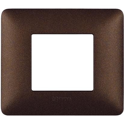 Placca Bticino Matix 2 posti Marrone Caffè AM4802TGG