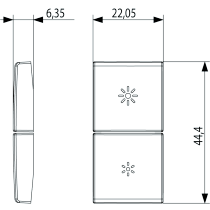 Due Mezzi Tasti Illuminazione Intercambiabili 1Modulo Vimar 19751.3.B