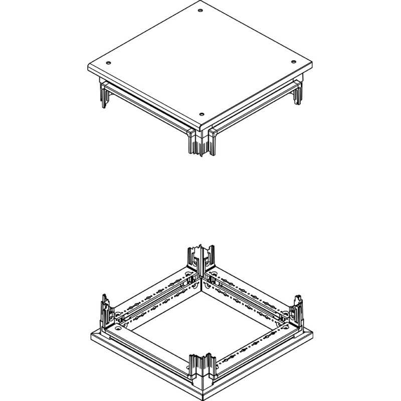 Kit base e testata per armadi HDX 350x350mm completo di pannelli passacavi Bticino 9180133A