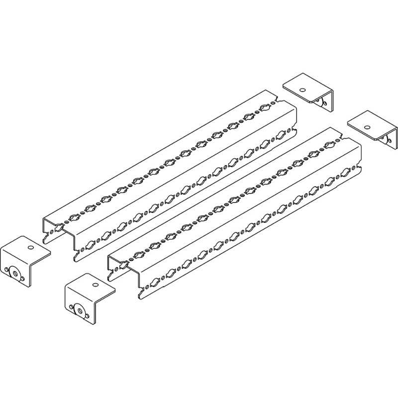 Kit due Profilati a U lunghezza 350mm per vano barre interno in armadi HDX Bticino 9182603