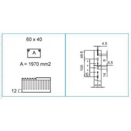 Canalina Di Cablaggio Passo 4-6 T1-EN 60x40 G Bocchiotti B00837