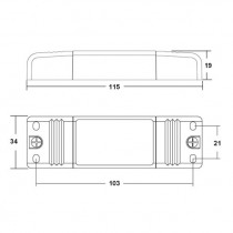 Alimentatore per Power LED 15W 350mA 220-240V SIDE 645732 Misure