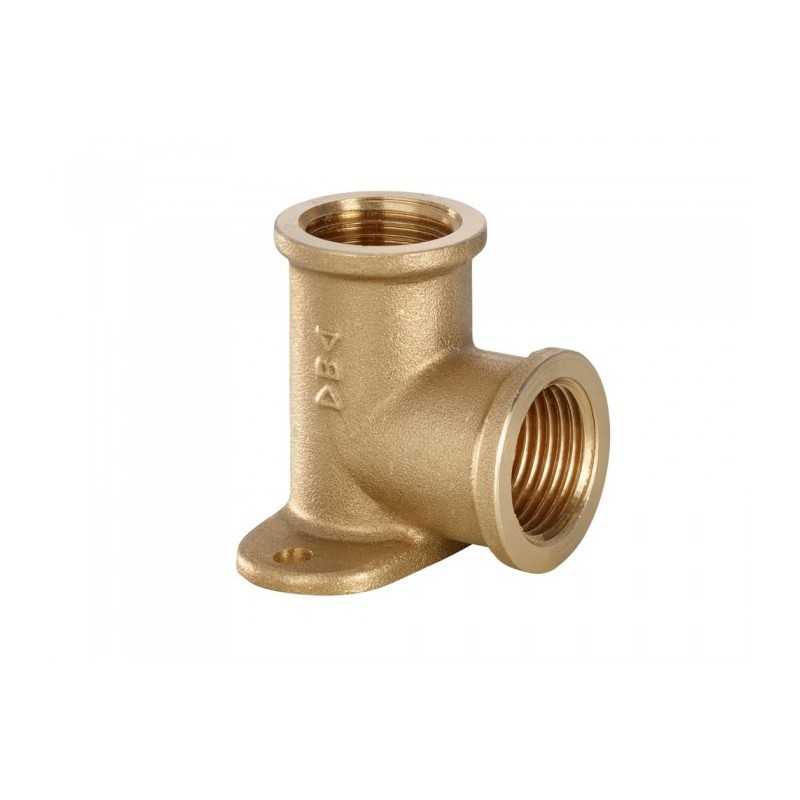 Gomito a 90 gradi in ottone 1/2"F con flangia di fissaggio IBP 8471 004000000