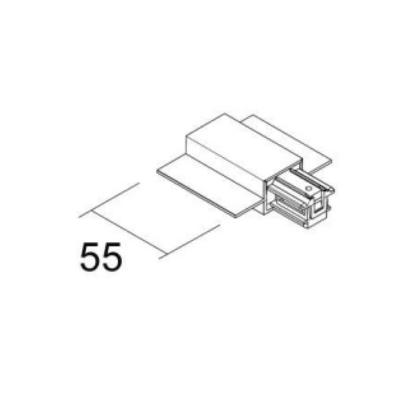 Alimentazione destra 48Vdc per binario da incasso Bianco Ivela 6480-10-31