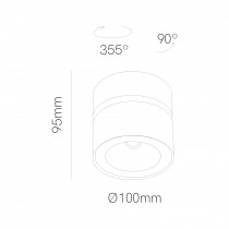 Riferimento dimensioni Faretto Led 14W Switch 2700-3200-4000K Bianco Beneito Faure 5071