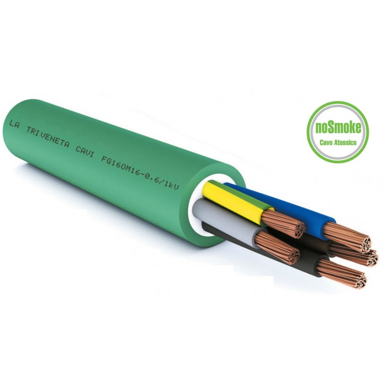 Cavo FG16M16 0.6/1kV 1x25mmq No smoke guaina verde senza giallo verde