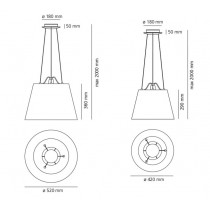 Corpo sospensione LED in alluminio 21W E27 Tolomeo Mega ARTEMIDE 0782010A Dimensioni