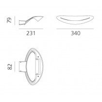 Lampada LED da parete in alluminio Bianca 28W 3000K Mesmeri ARTEMIDE 0918010A Dimensioni