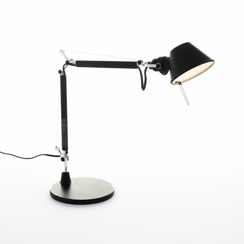 Corpo con base lampada da tavolo Tolomeo Micro 5W Nero Artemide A011830