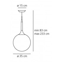 Lampada LED a sospensione Bianca 21W E27 diametro 350mm Castore 35 ARTEMIDE 1052010A Dimensioni