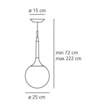 Lampada LED a sospensione Bianca 13W E27 diametro 250mm Castore 25 ARTEMIDE 1053010A Dimensioni