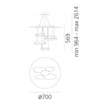 Lampada LED Cromata a sospensione 29W 3000K Mercury Mini ARTEMIDE 1477110A Dimensioni