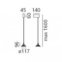 Sospensione LED 3000K in alluminio 6.2W Unterlinden ARTEMIDE 1935010A Dimensioni