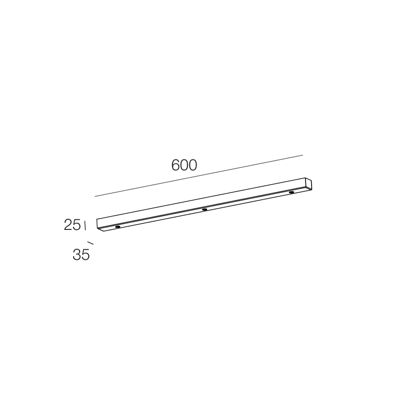 Riferimento dimensioni Rosone lineare con 3 attacchi lungo 620mm Nero Novalux 112907.02