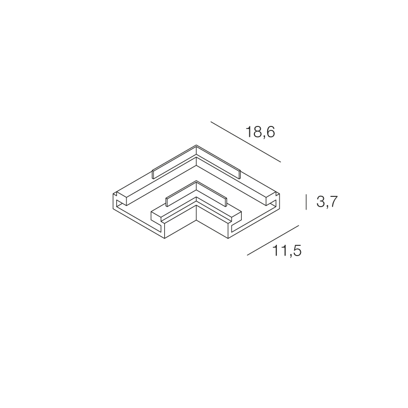 Connettore angolare a 90 gradi per strip led 10 pezzi Novalux 100968.99