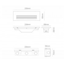 Riferimento dimensioni Tween Recessed