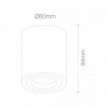 Dimensioni Faretto ad incasso da superfice One GU10 Beneito Faure