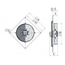 Dimensioni aspiratore Vortice A-E 404 M