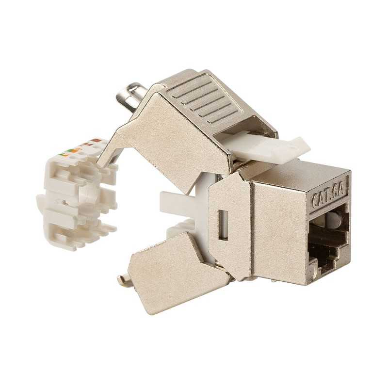 Presa RJ45 Categoria 6A schermata Argento Toolless Fanton 237180