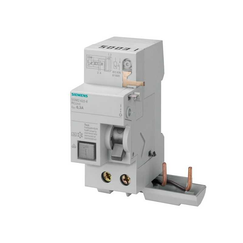 Blocco differenziale bipolare Tipo AC 63A 300mA per 5SL4 Siemens 5SM26260