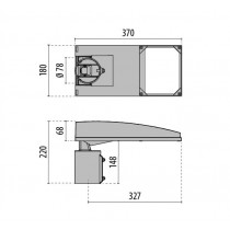 Riferimento dimensioni Armatura stradale led LYRA+ SR 100 54W 4000K IP66 Prisma 3115299