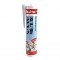 Silicone acetico multiuso trasparente 280ml Fischer 00009354