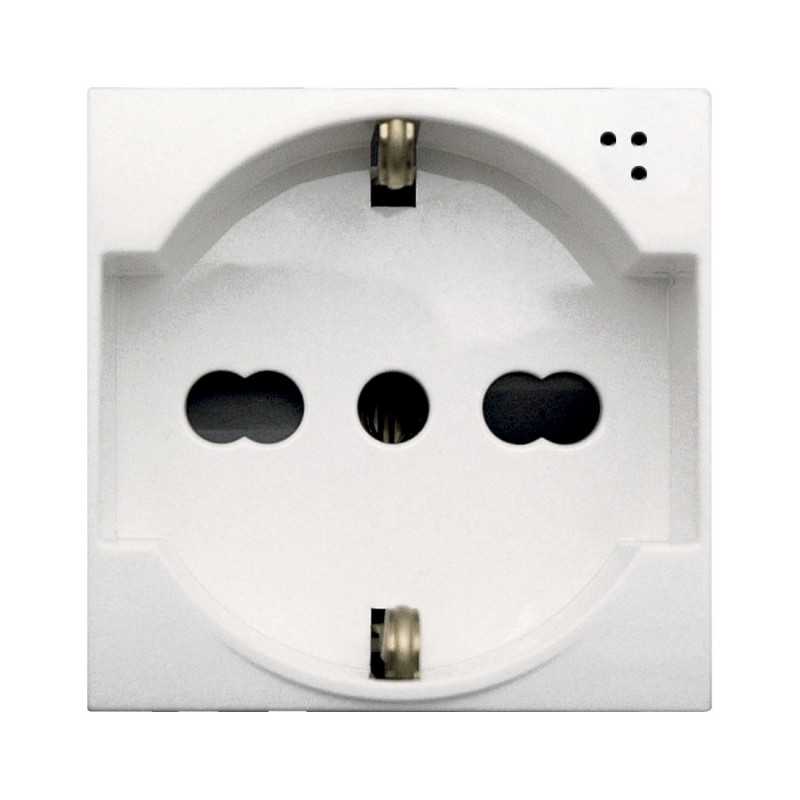 Presa Schuko bipasso 2P+T 10/16A Bianco S44 Ave Whitek 446090/15TS