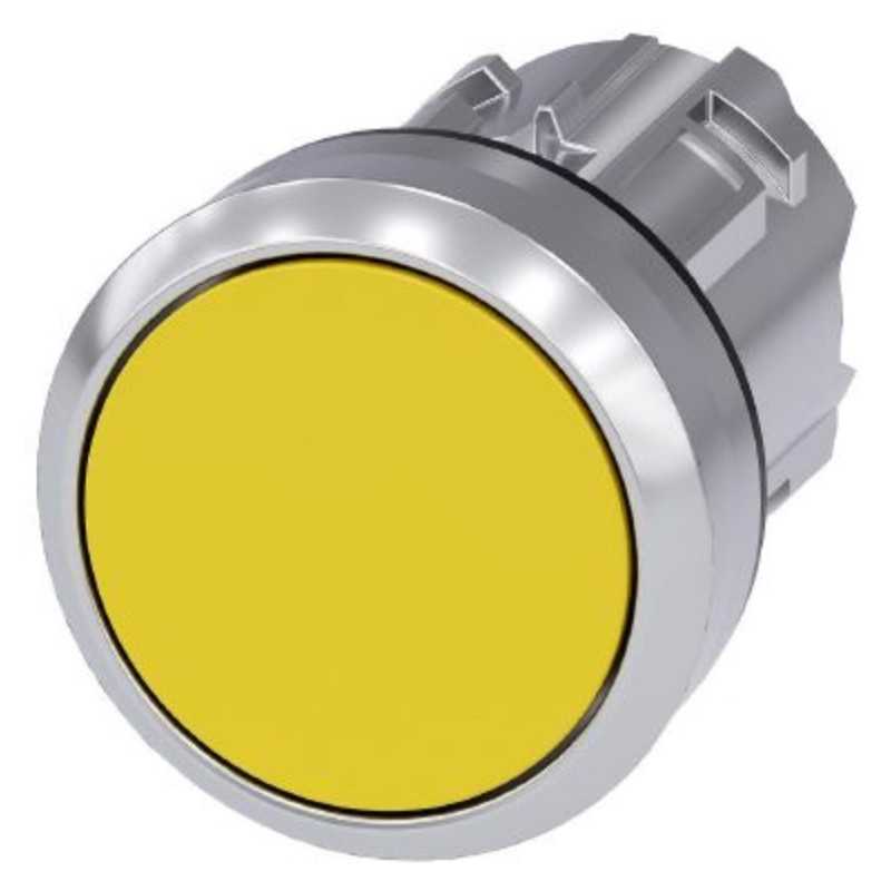 Pulsante piatto rotondo da 22mm IP66 Giallo Siemens 3SU10500AB300AA0